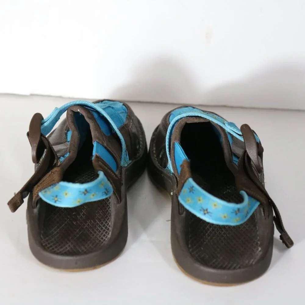 Chaco Paradox Kids EcoTread Woven Waterproof Shoes Sandals Size‎ 4 Blue Brown